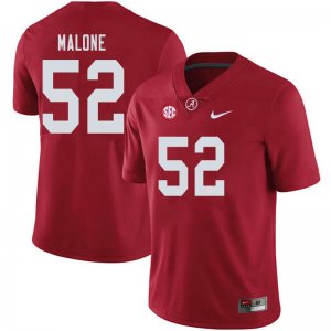NCAA Men's Alabama Crimson Tide #52 Preston Malone Stitched College 2019 Nike Authentic Crimson Football Jersey WM17G73ZH